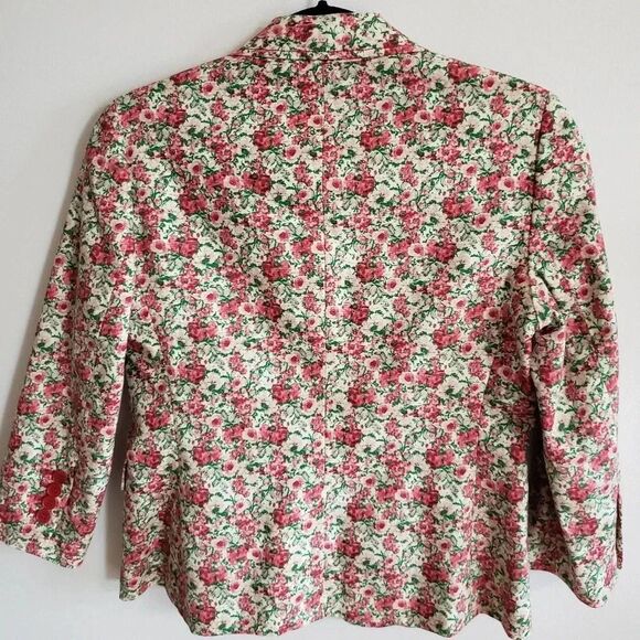 Talbots Floral Jacquard Blazer Size 4 - Picture 4 of 12